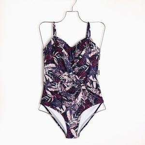 Nicole Miller • Bandeau with Drape / Twist Knot One Piece Swimsuit